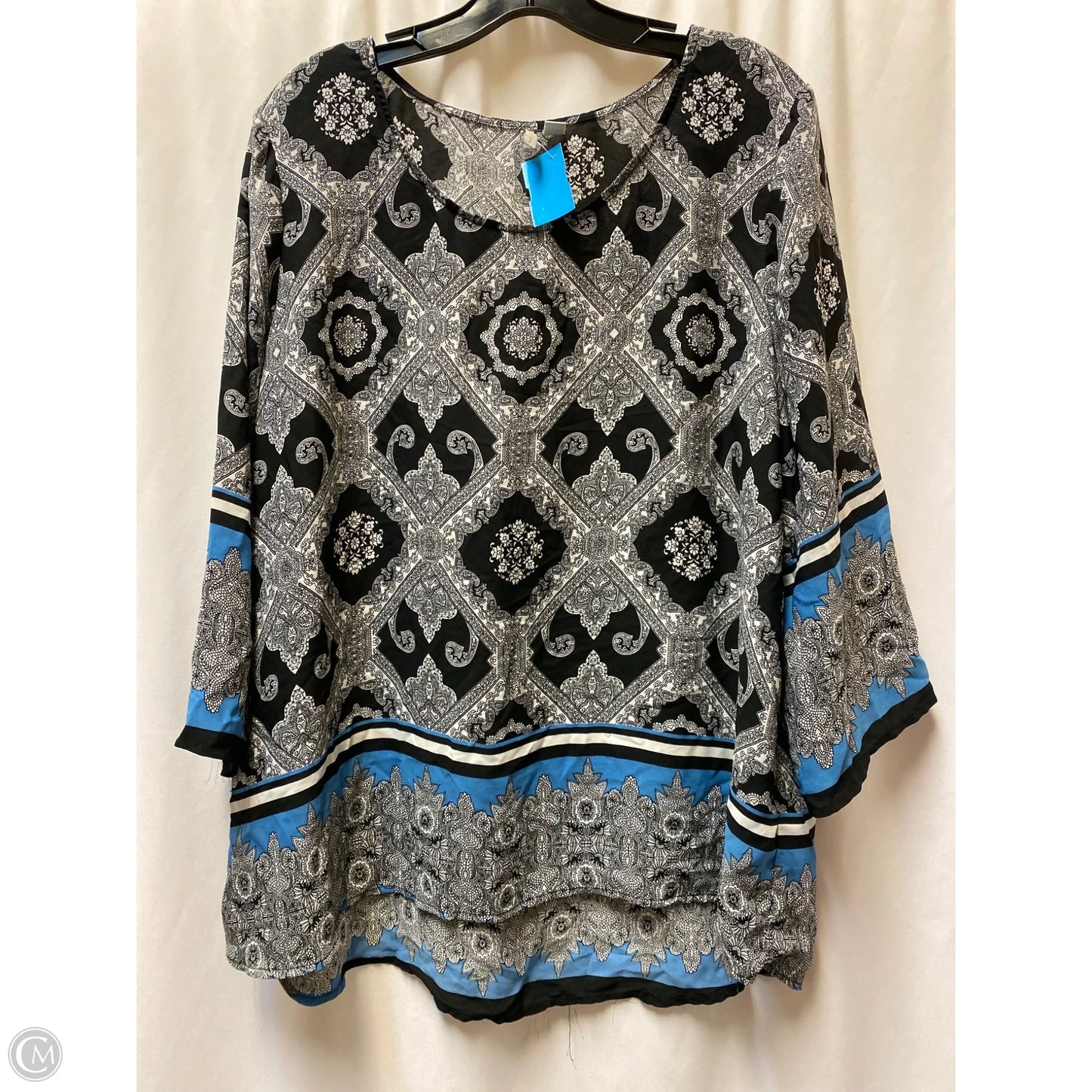 Top Long Sleeve By Cato In Black, Size: Xl