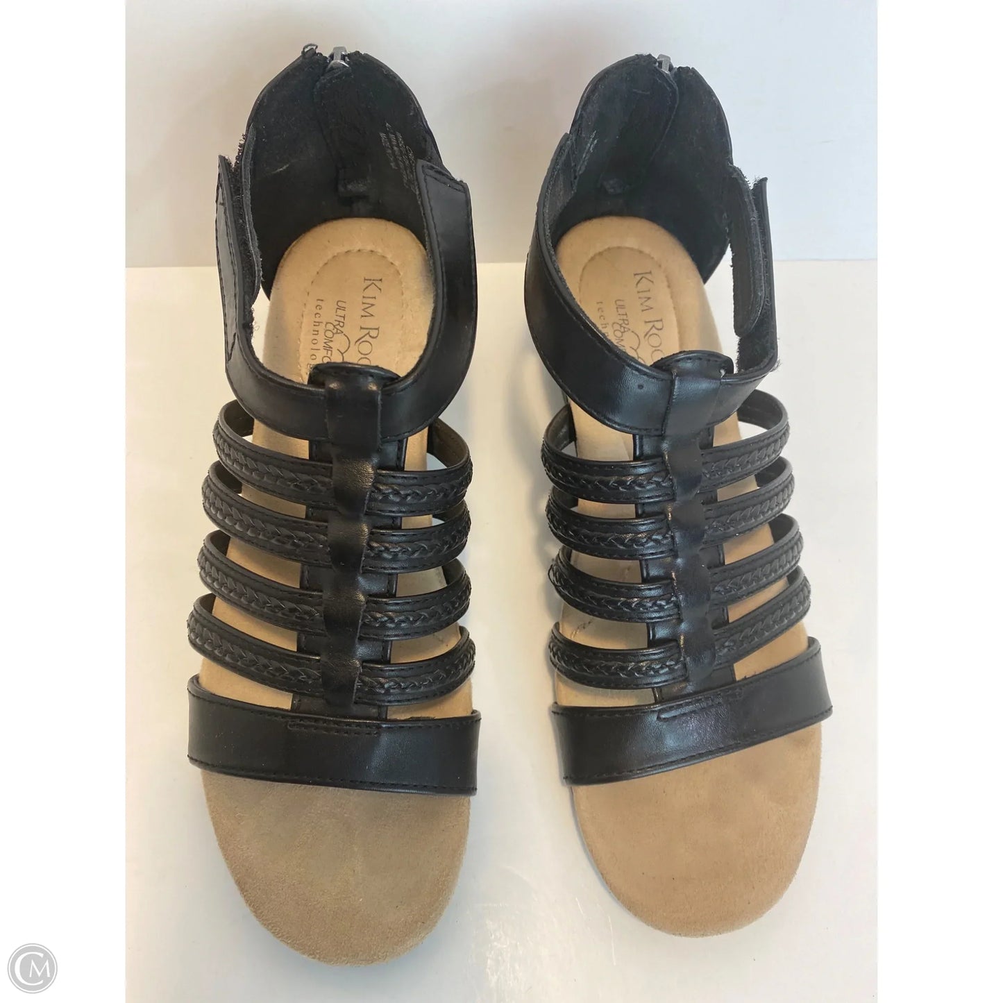 Sandals Heels Wedge By Kim Rogers In Black, Size: 7