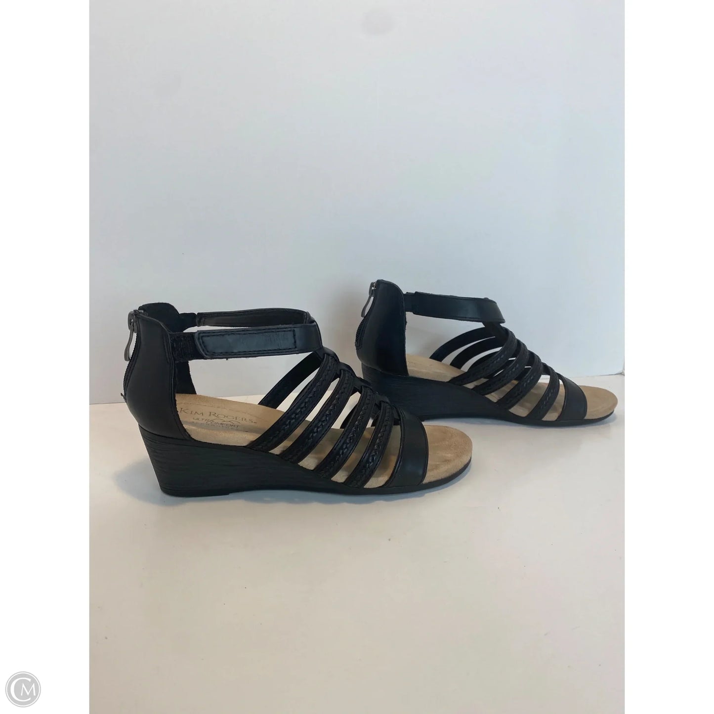 Sandals Heels Wedge By Kim Rogers In Black, Size: 7