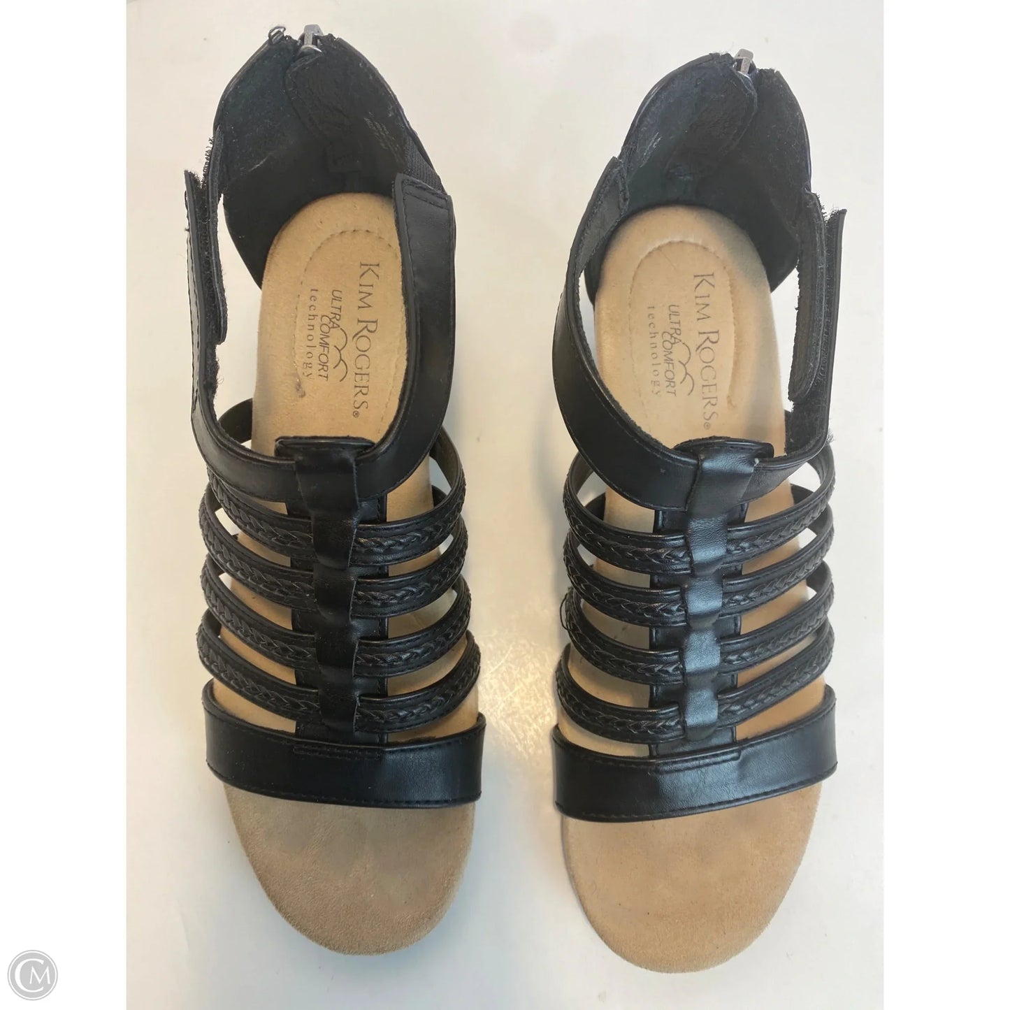 Sandals Heels Wedge By Kim Rogers In Black, Size: 7