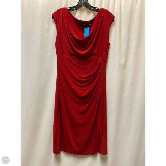 Dress Casual Midi By Ralph Lauren In Red, Size: L