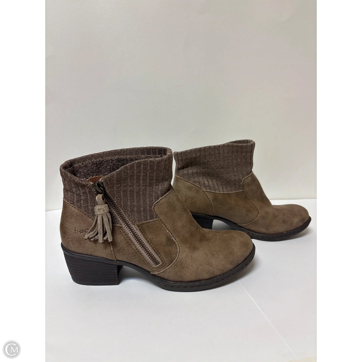 Boots Ankle Heels By Boc In Brown, Size: 6
