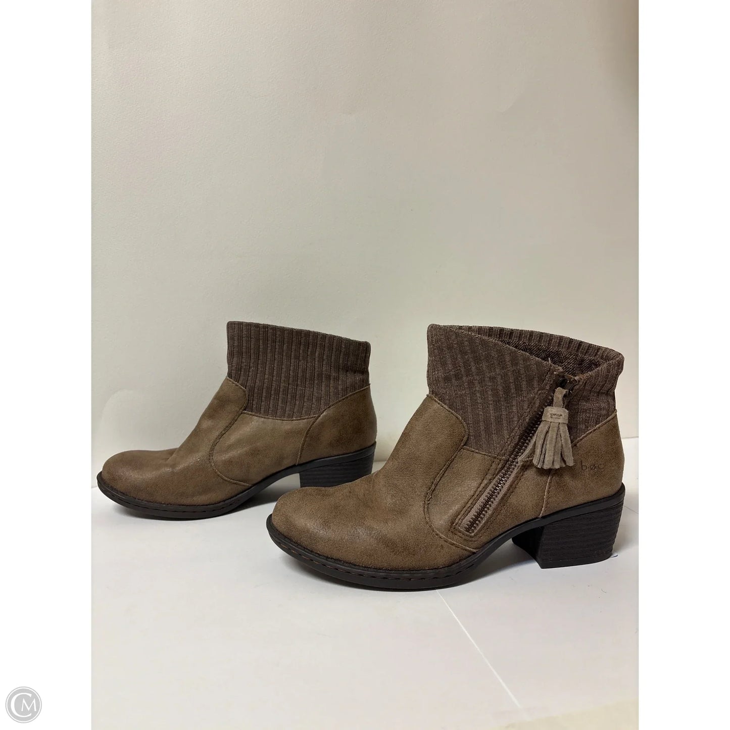 Boots Ankle Heels By Boc In Brown, Size: 6