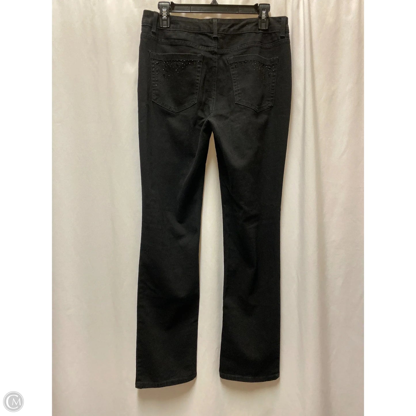 Jeans Straight By Charter Club In Black Denim, Size: 8