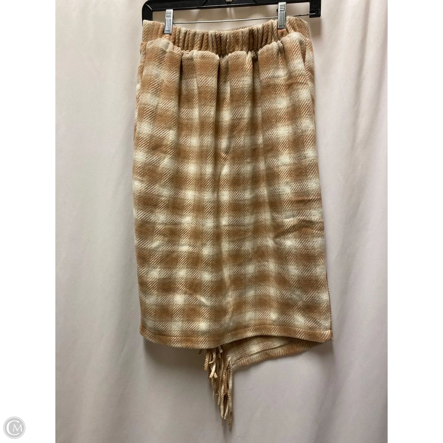 Skirt Midi By Time And Tru In Tan, Size: Xs