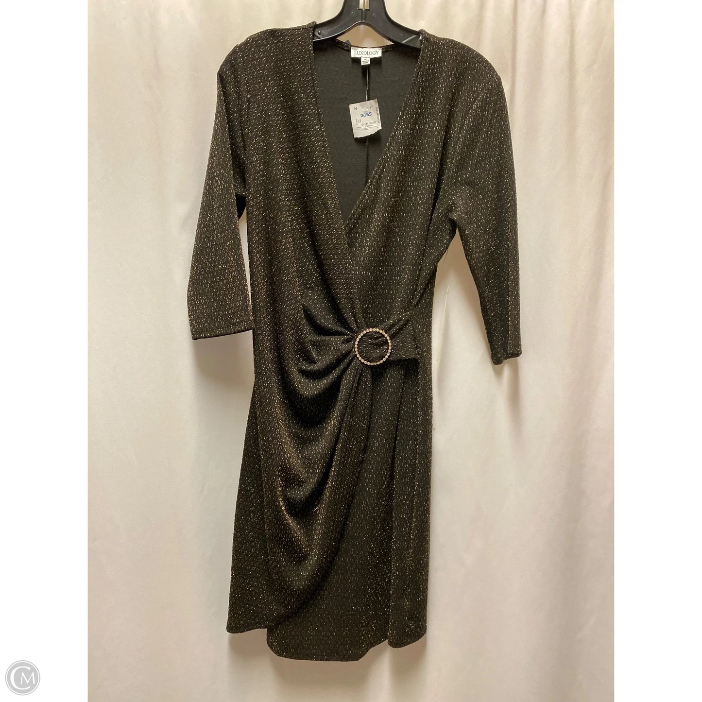 Dress Casual Midi By Luxology In Gold, Size: M