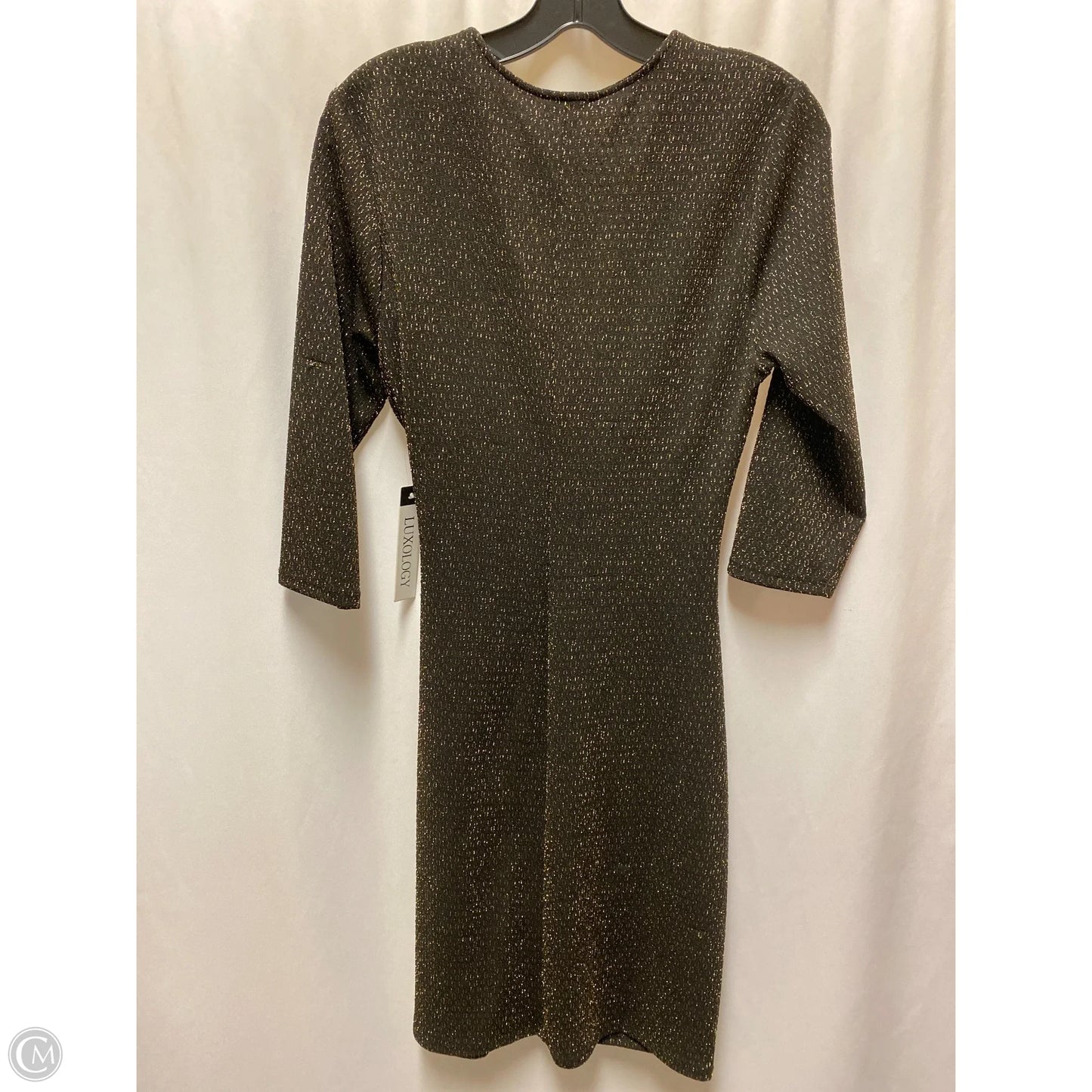 Dress Casual Midi By Luxology In Gold, Size: M