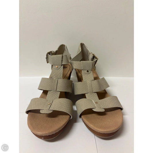 Sandals Heels Block By Dr Scholls In Beige, Size: 10