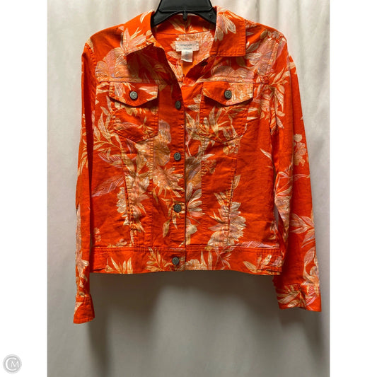 Jacket Shirt By Cynthia Rowley In Orange, Size: S