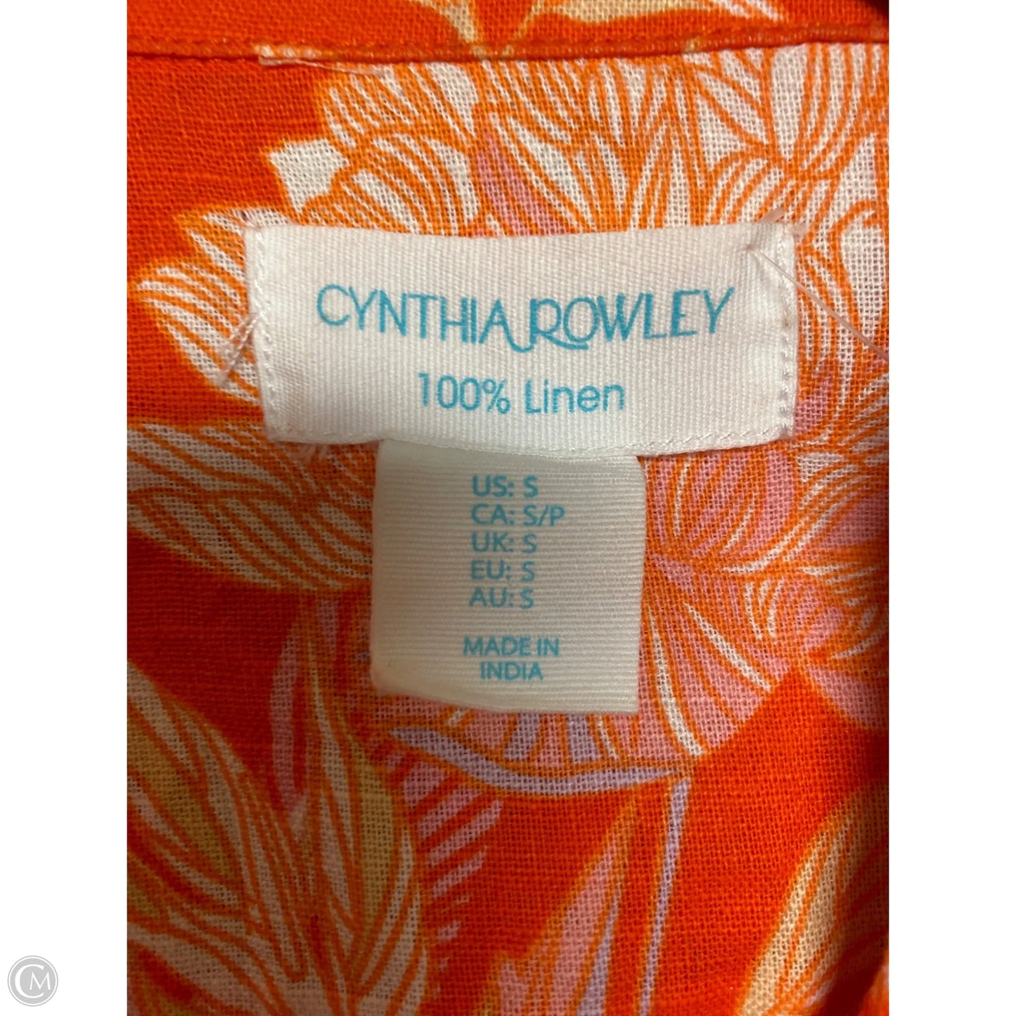 Jacket Shirt By Cynthia Rowley In Orange, Size: S