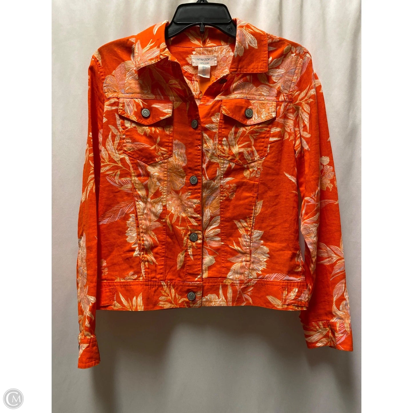 Jacket Shirt By Cynthia Rowley In Orange, Size: S