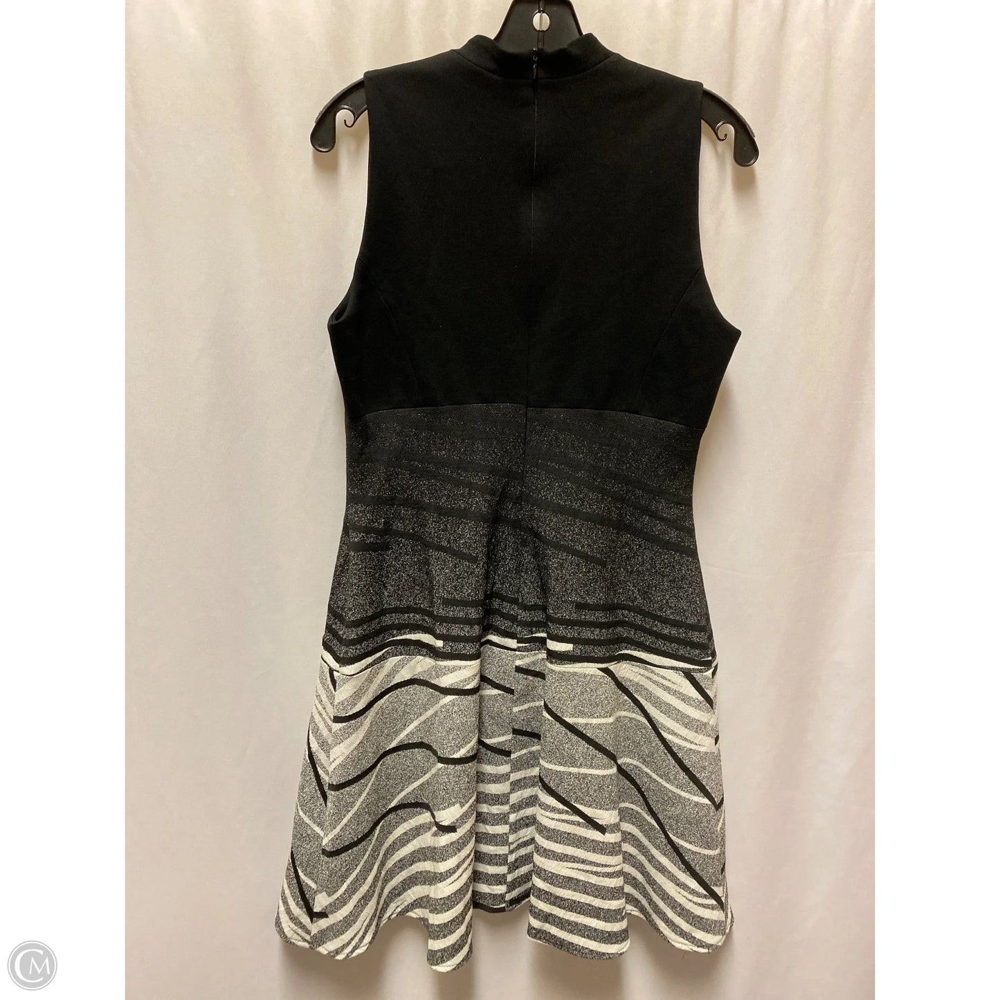 Dress Casual Midi By Alberto Makali In Black & Grey, Size: L