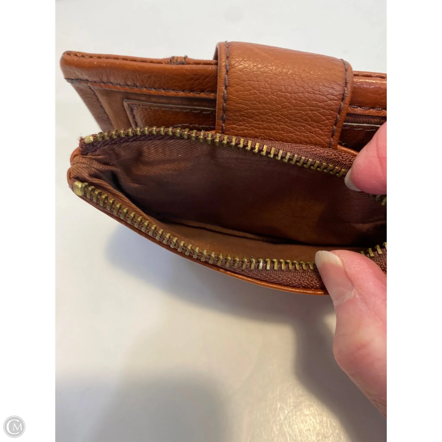 Wallet Leather By Fossil, Size: Medium