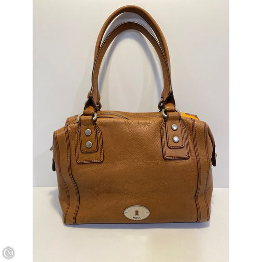 Handbag Leather By Fossil, Size: Medium