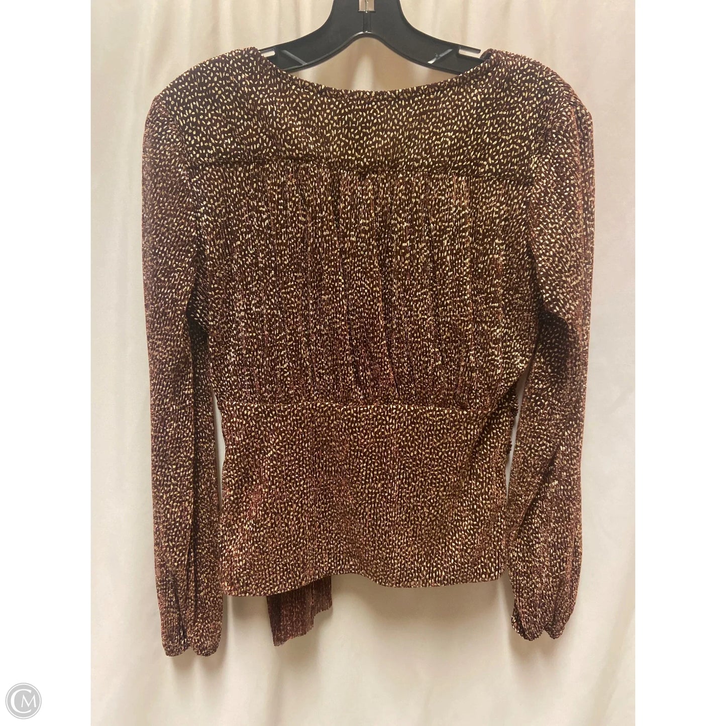 Top Long Sleeve By Nicole By Nicole Miller In Maroon, Size: S