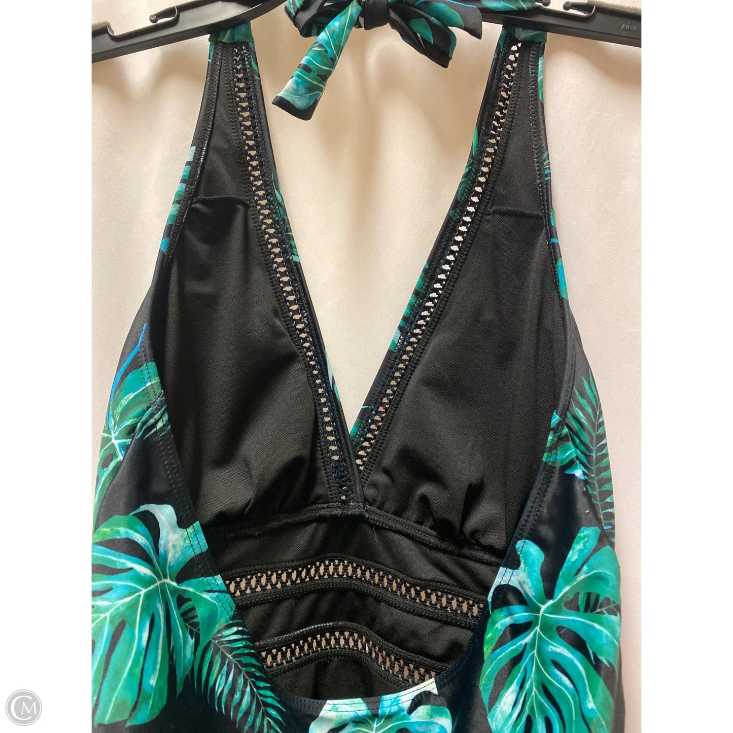 Swimsuit By Clothes Mentor In Black & Green, Size: L