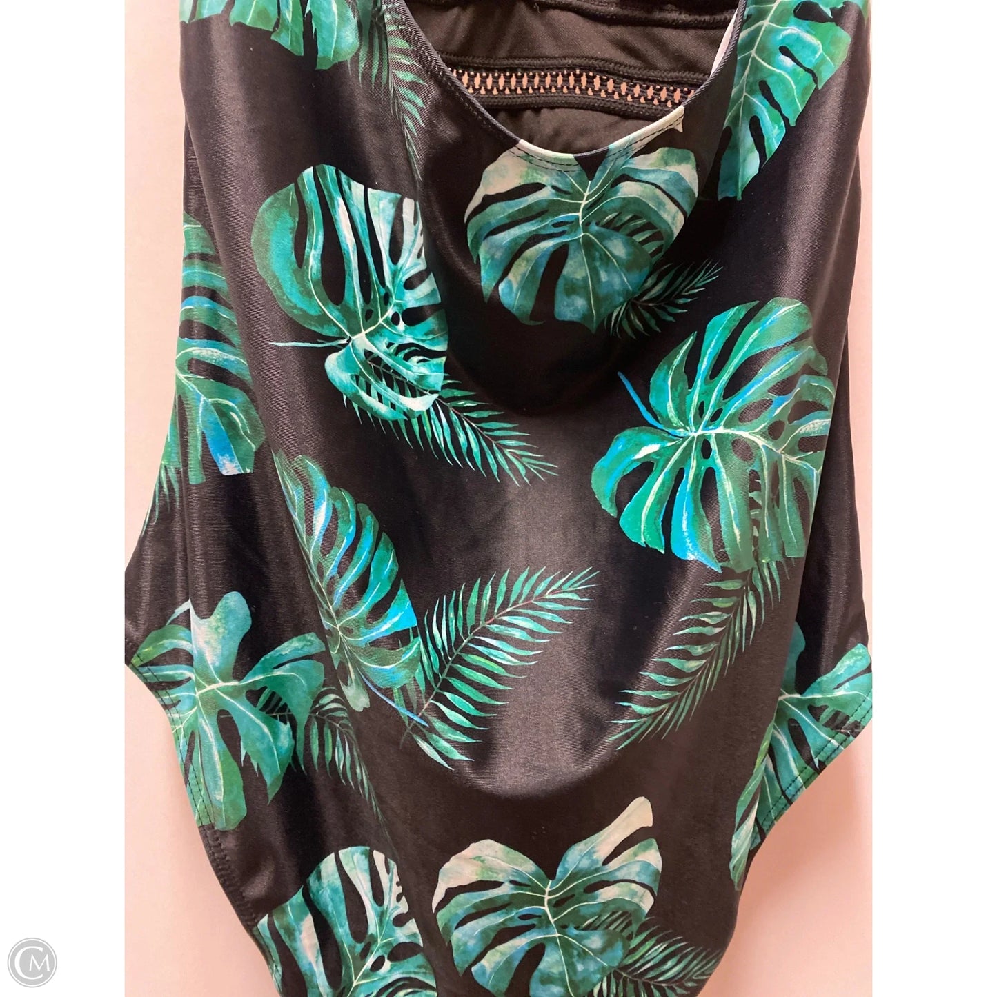 Swimsuit By Clothes Mentor In Black & Green, Size: L