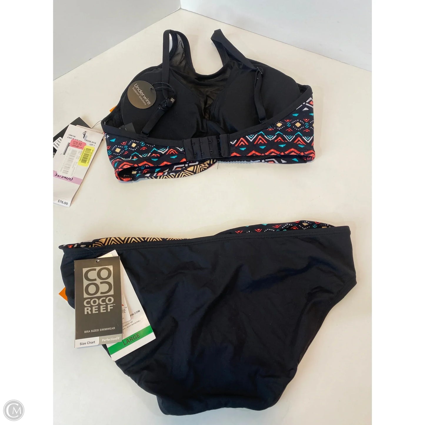 Swimsuit 2pc By Clothes Mentor In Black, Size: L
