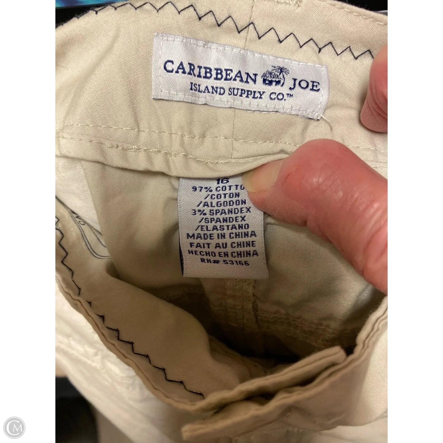 Shorts By Caribbean Joe In Tan, Size: 16