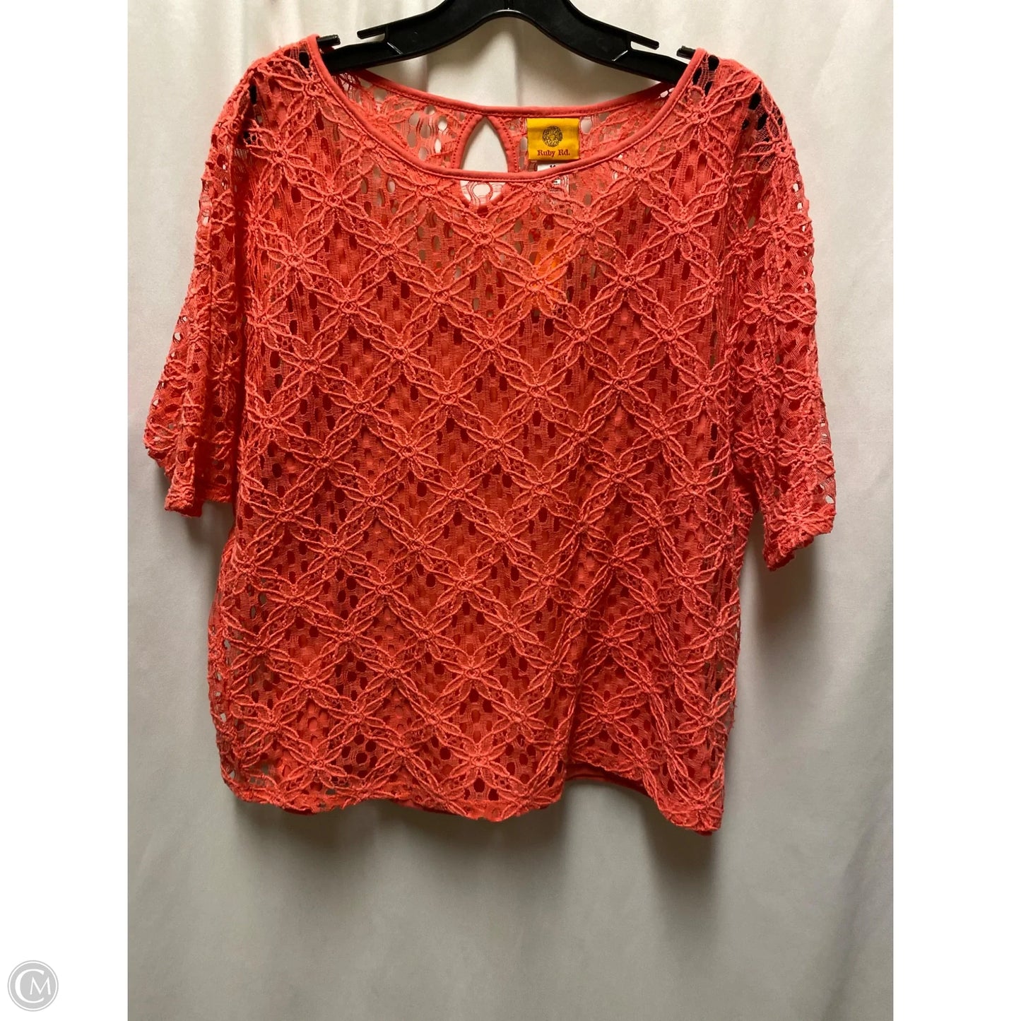 Top Short Sleeve By Ruby Rd In Pink, Size: L