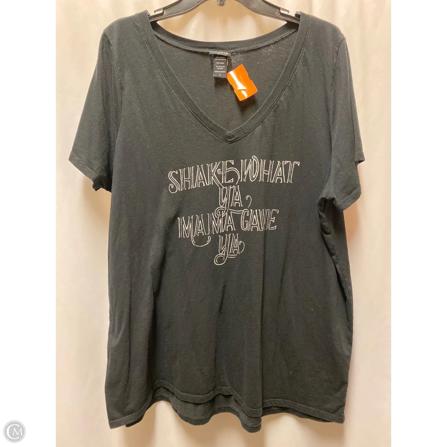 Top Short Sleeve By Torrid In Black, Size: 2x