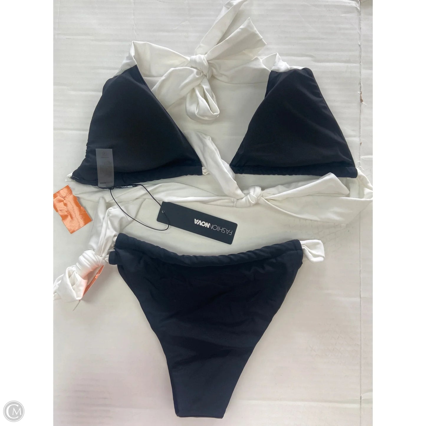 Swimsuit 2pc By Fashion Nova In Black & White, Size: L