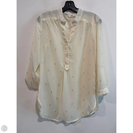 Top Long Sleeve By Cato In Cream, Size: S