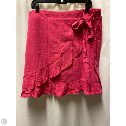 Skirt Midi By Cato In Pink, Size: Xl