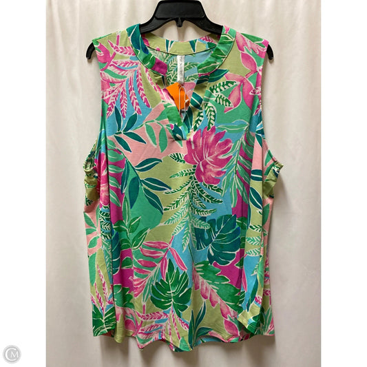 Top Sleeveless By Dear Scarlett In Green, Size: 2x