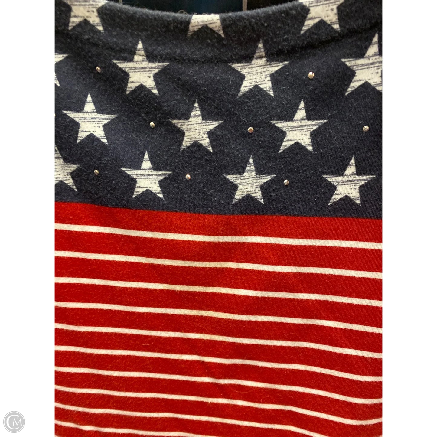 Top Short Sleeve By Karen Scott In Red & White, Size: Xl