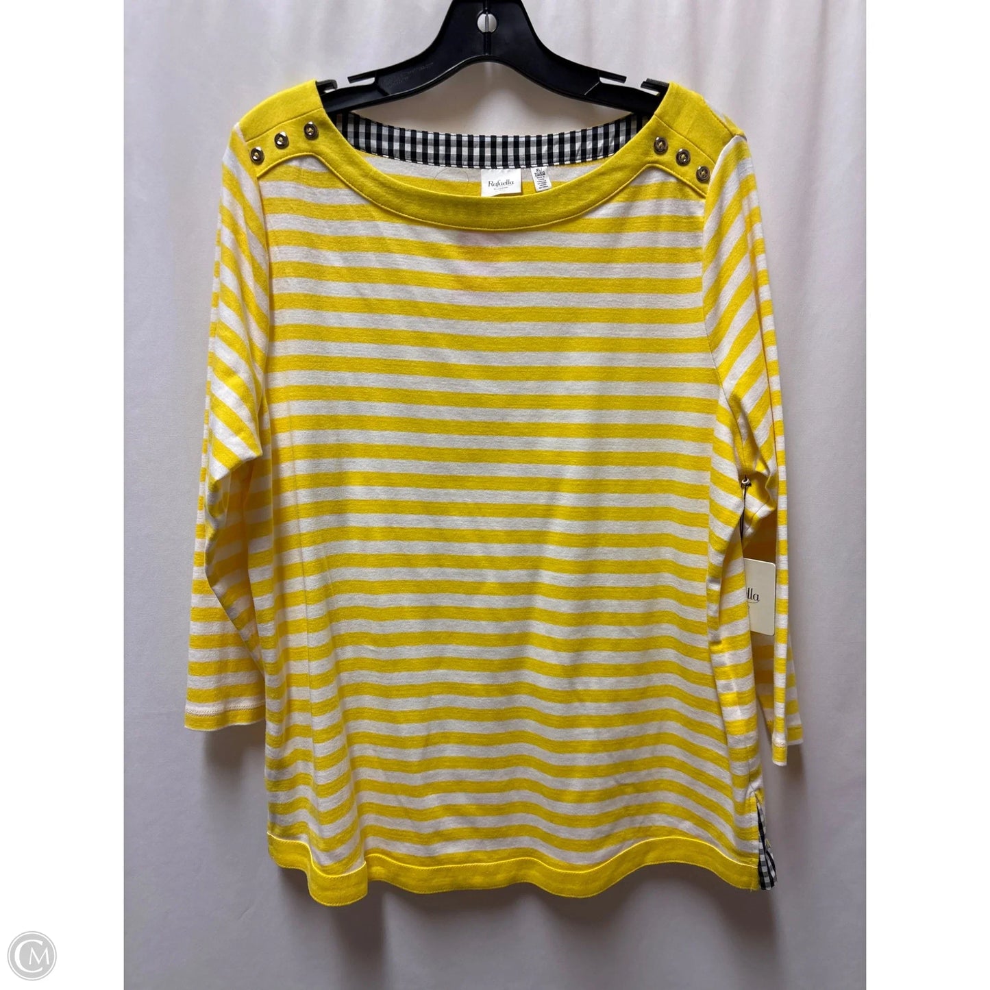 Top Short Sleeve By Rafaella In Yellow, Size: Xl