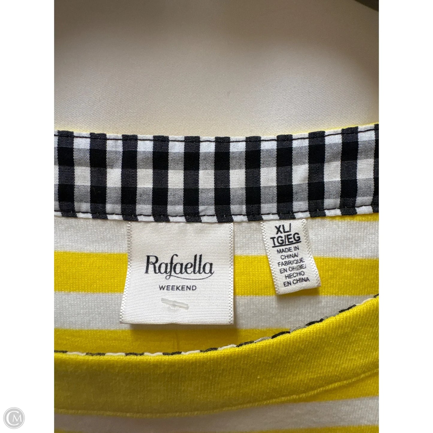 Top Short Sleeve By Rafaella In Yellow, Size: Xl
