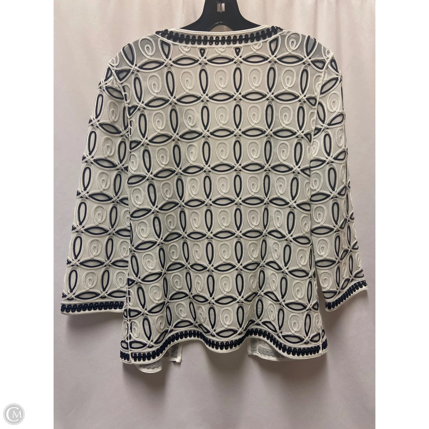 Blazer By Clothes Mentor In Black & White, Size: L