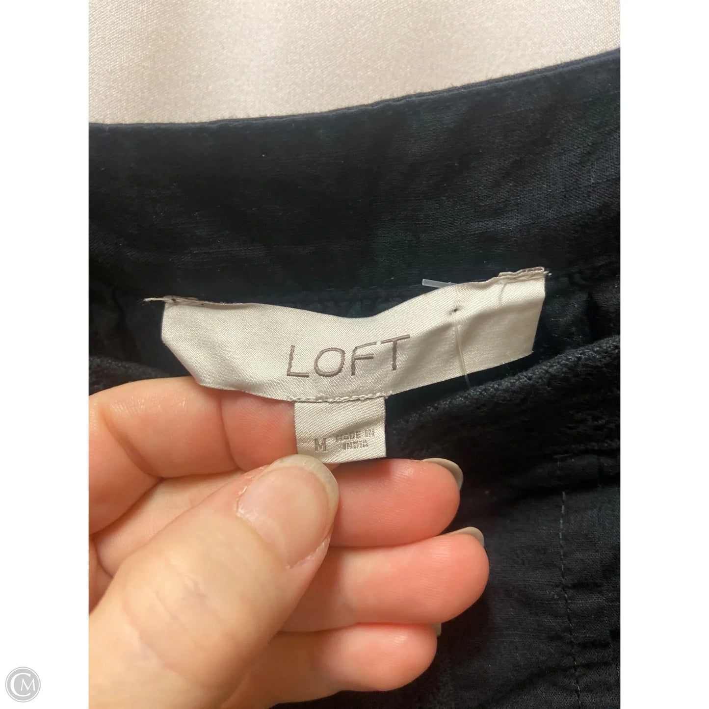 Top Short Sleeve By Loft In Black, Size: M
