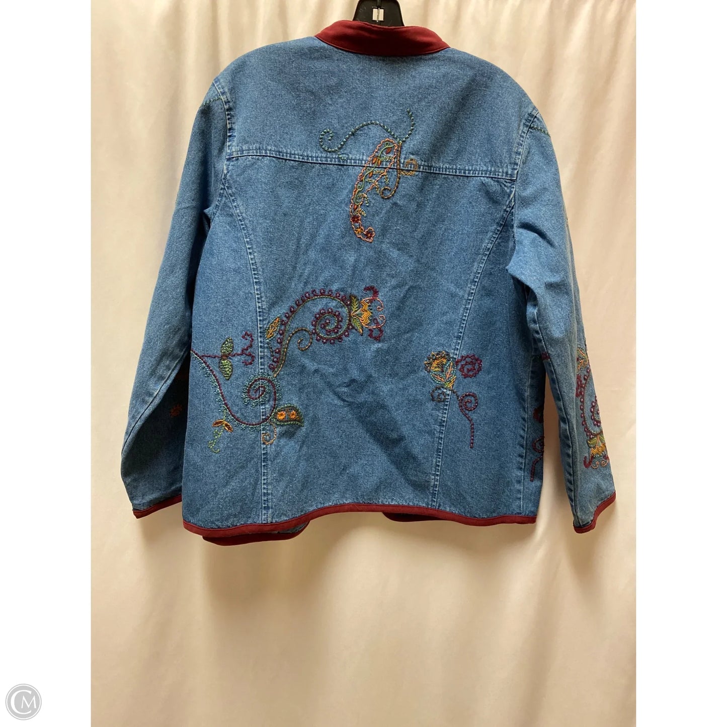 Jacket Denim By Denim And Company In Blue Denim, Size: L