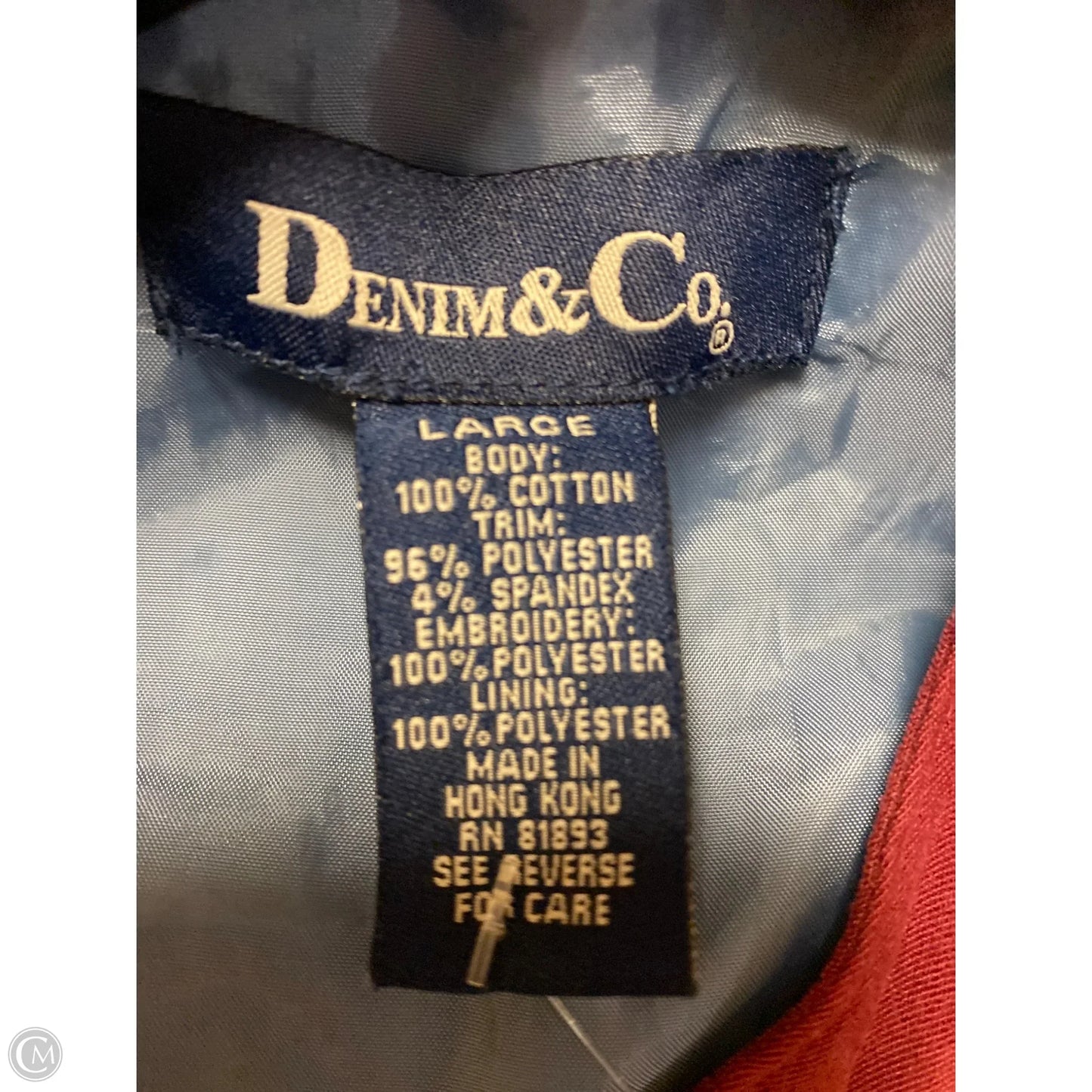 Jacket Denim By Denim And Company In Blue Denim, Size: L