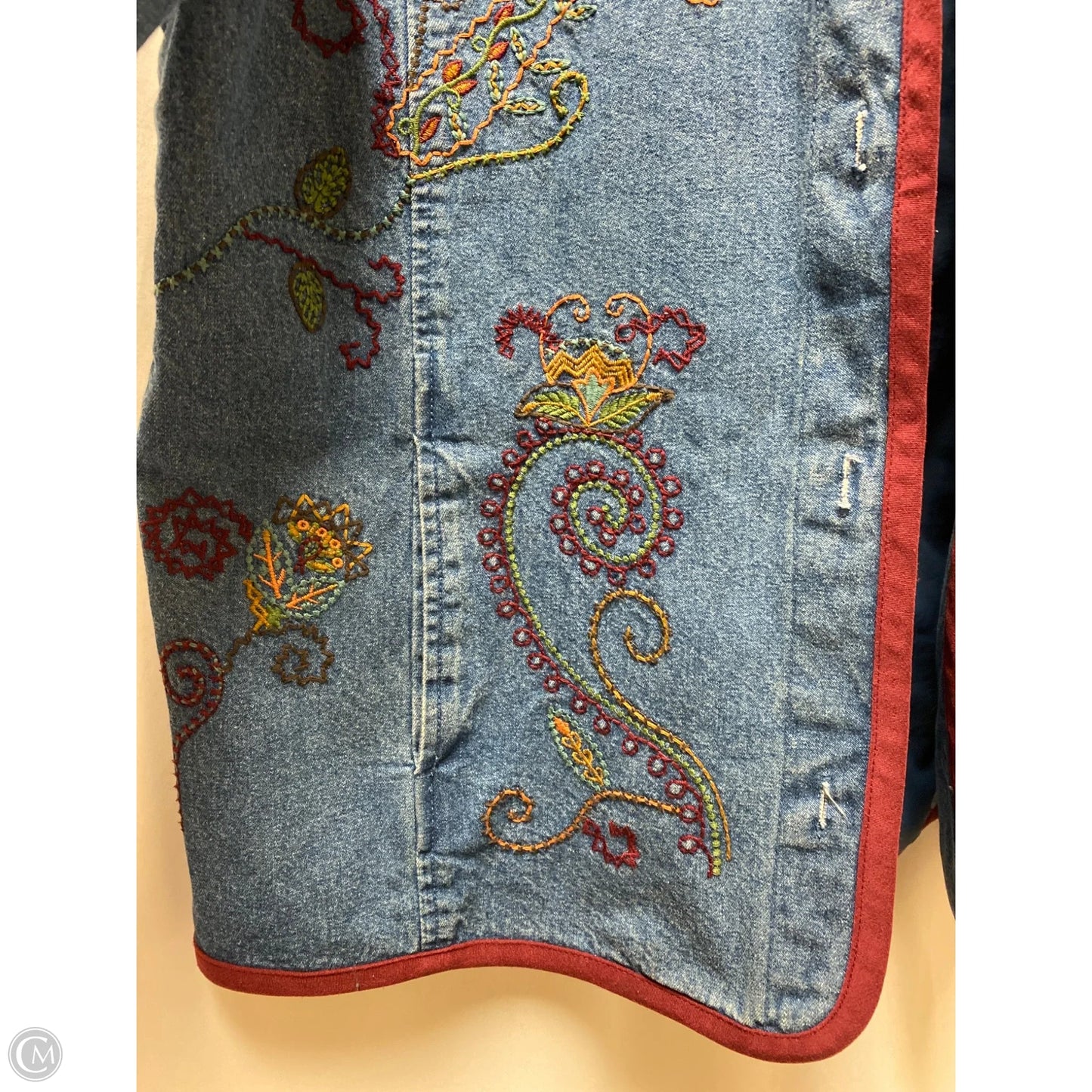 Jacket Denim By Denim And Company In Blue Denim, Size: L