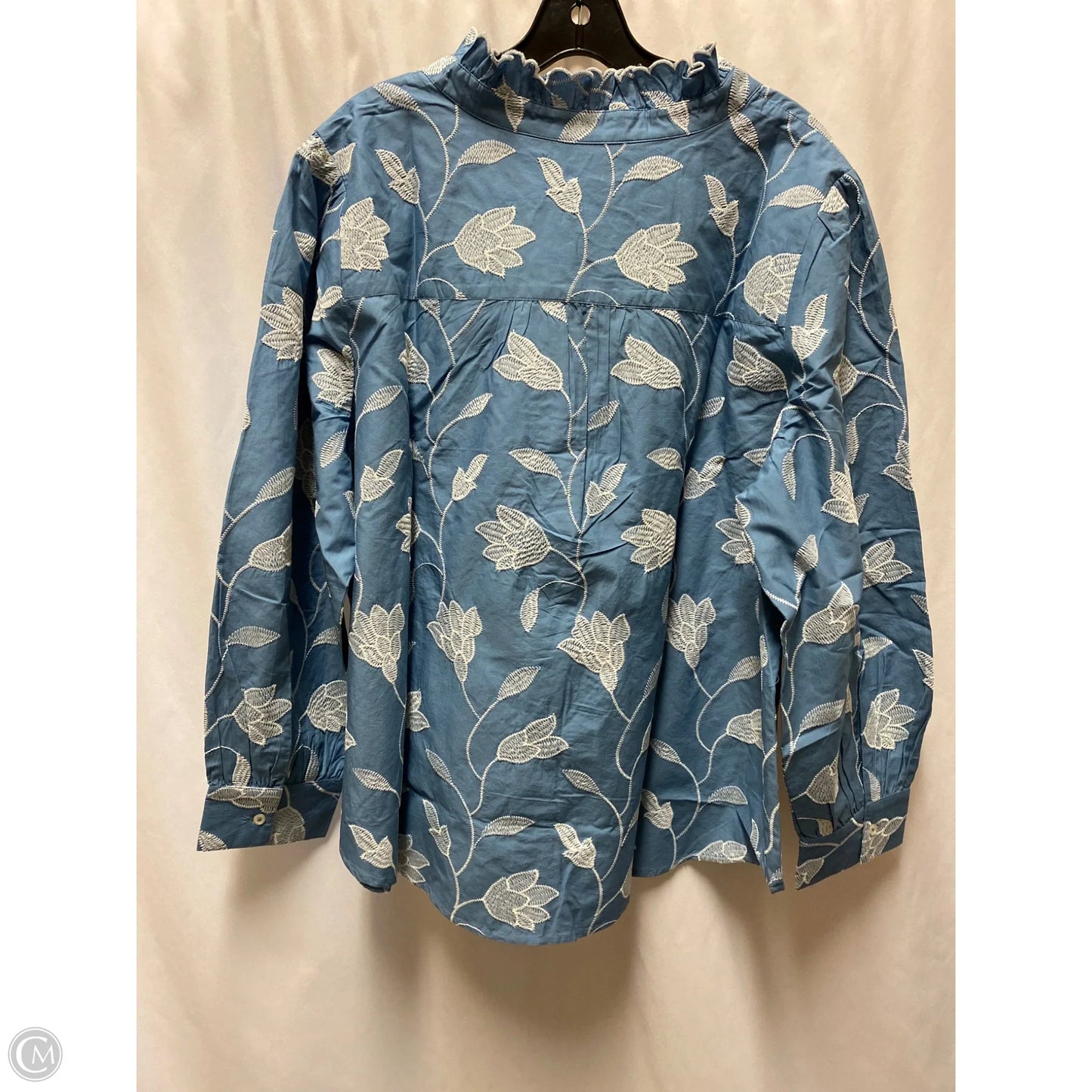 Top Long Sleeve By Talbots In Blue, Size: 2x