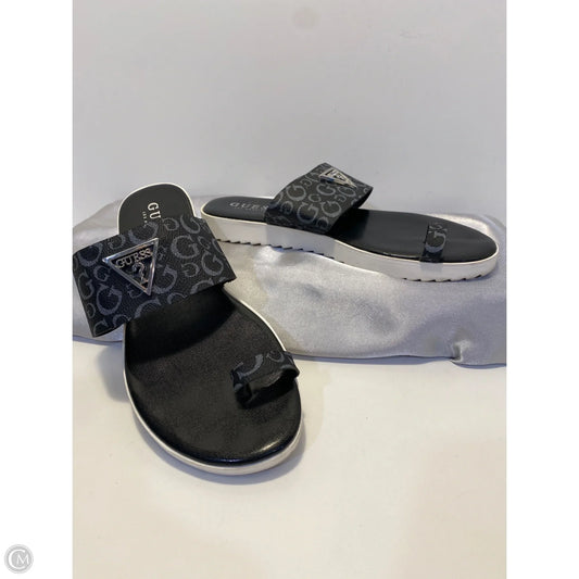 Sandals Flats By Guess In Black, Size: 7