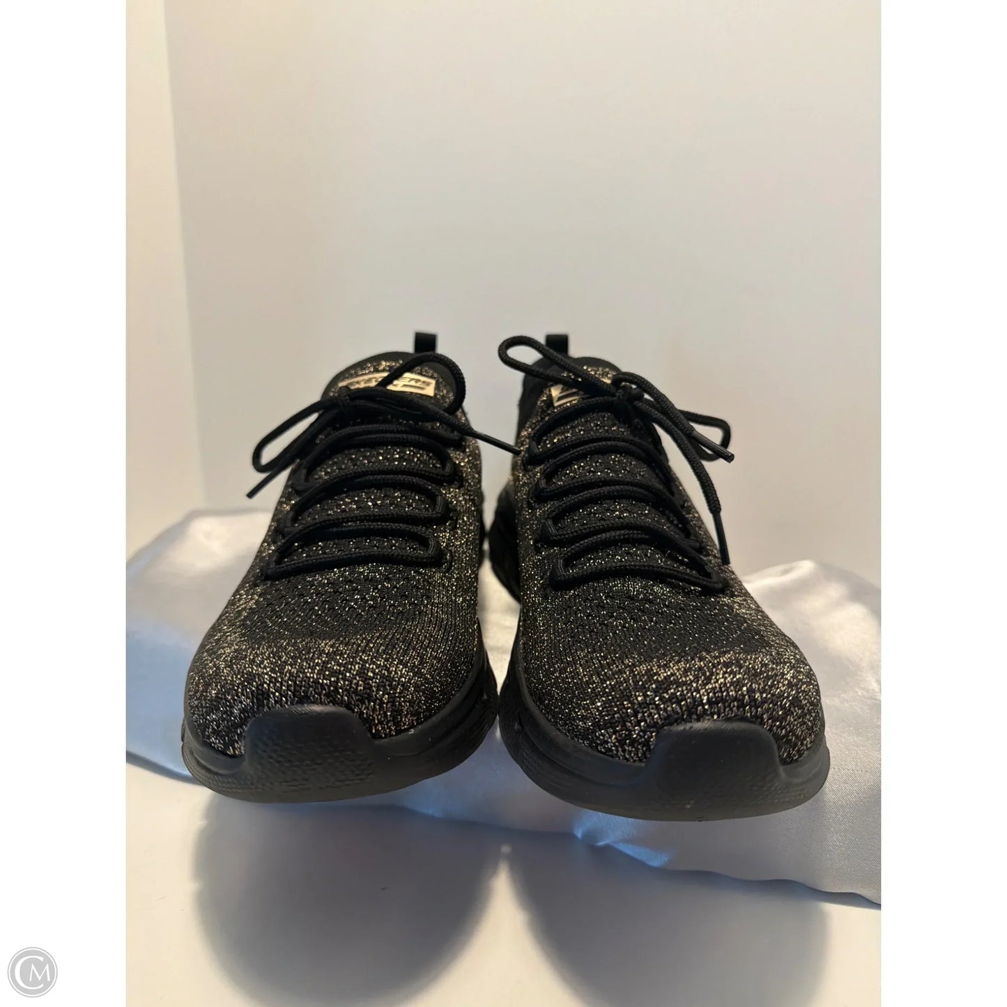 Shoes Athletic By Skechers In Black & Gold, Size: 10