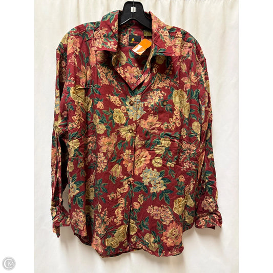 Top Long Sleeve By Liz Sport In Maroon, Size: L