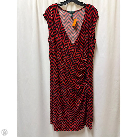 Dress Casual Midi By Lauren By Ralph Lauren In Red, Size: 1x