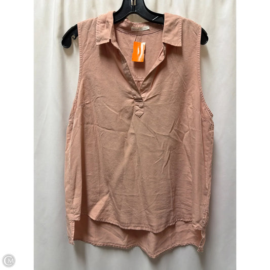 Top Sleeveless By Be Cool In Peach, Size: L