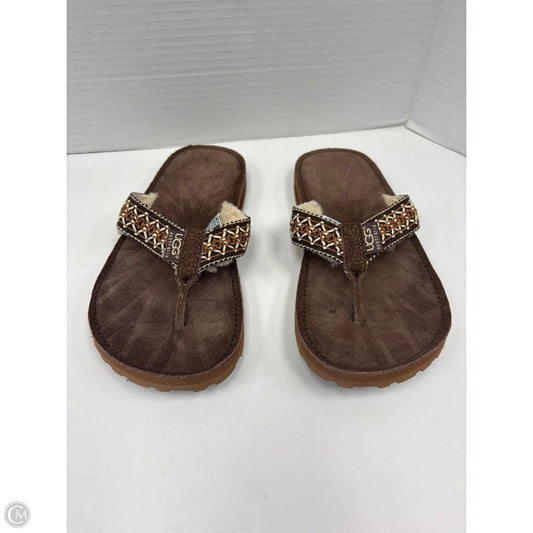 Sandals Designer By Ugg In Brown, Size: 6