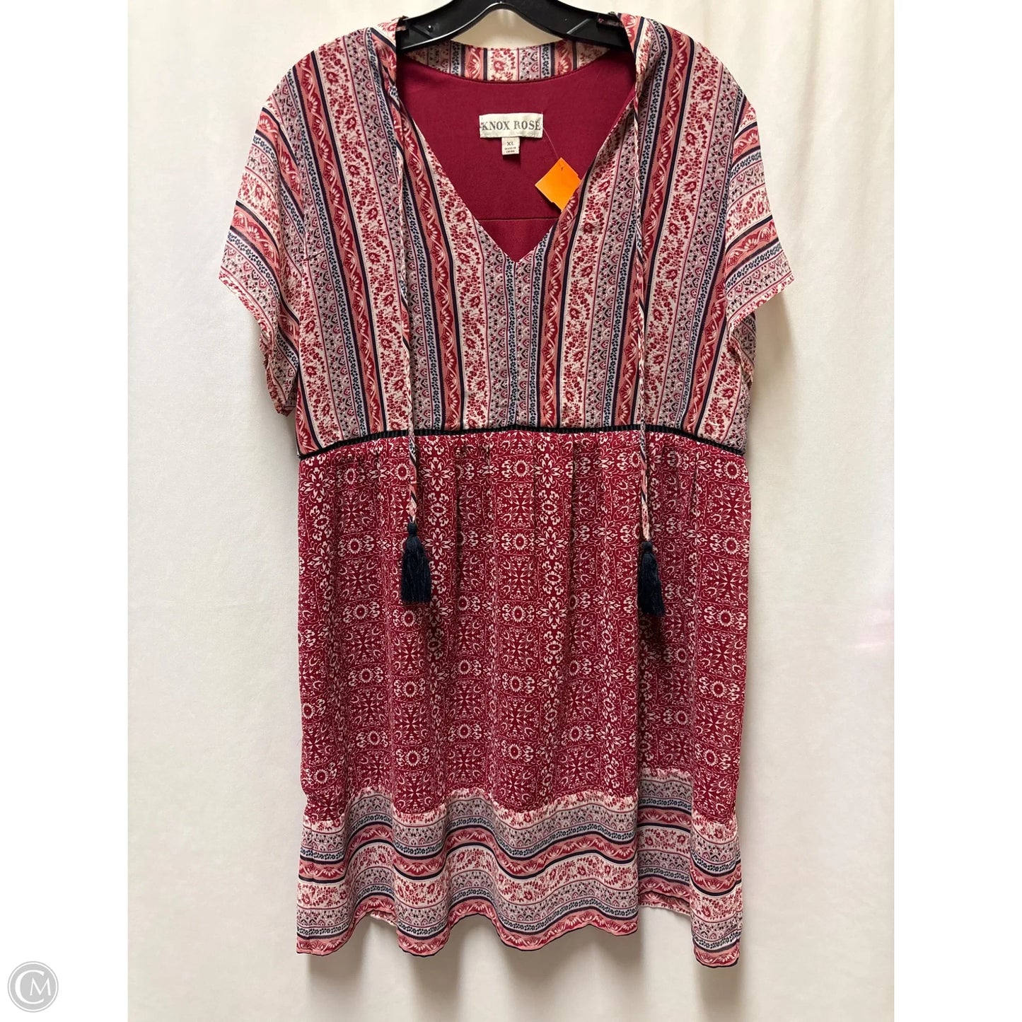 Dress Casual Midi By Knox Rose In Maroon, Size: Xl