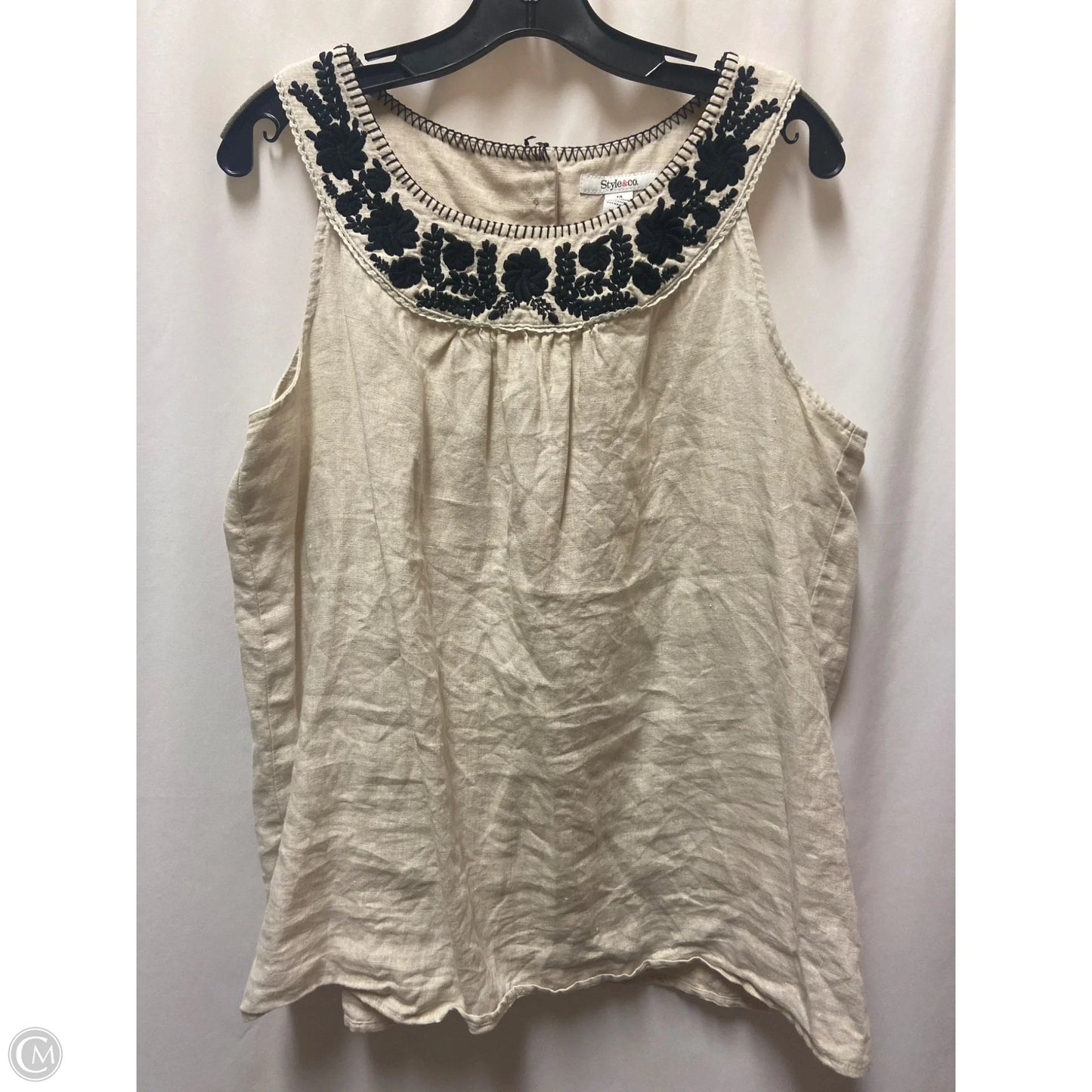 Top Sleeveless By Style And Company In Tan, Size: L