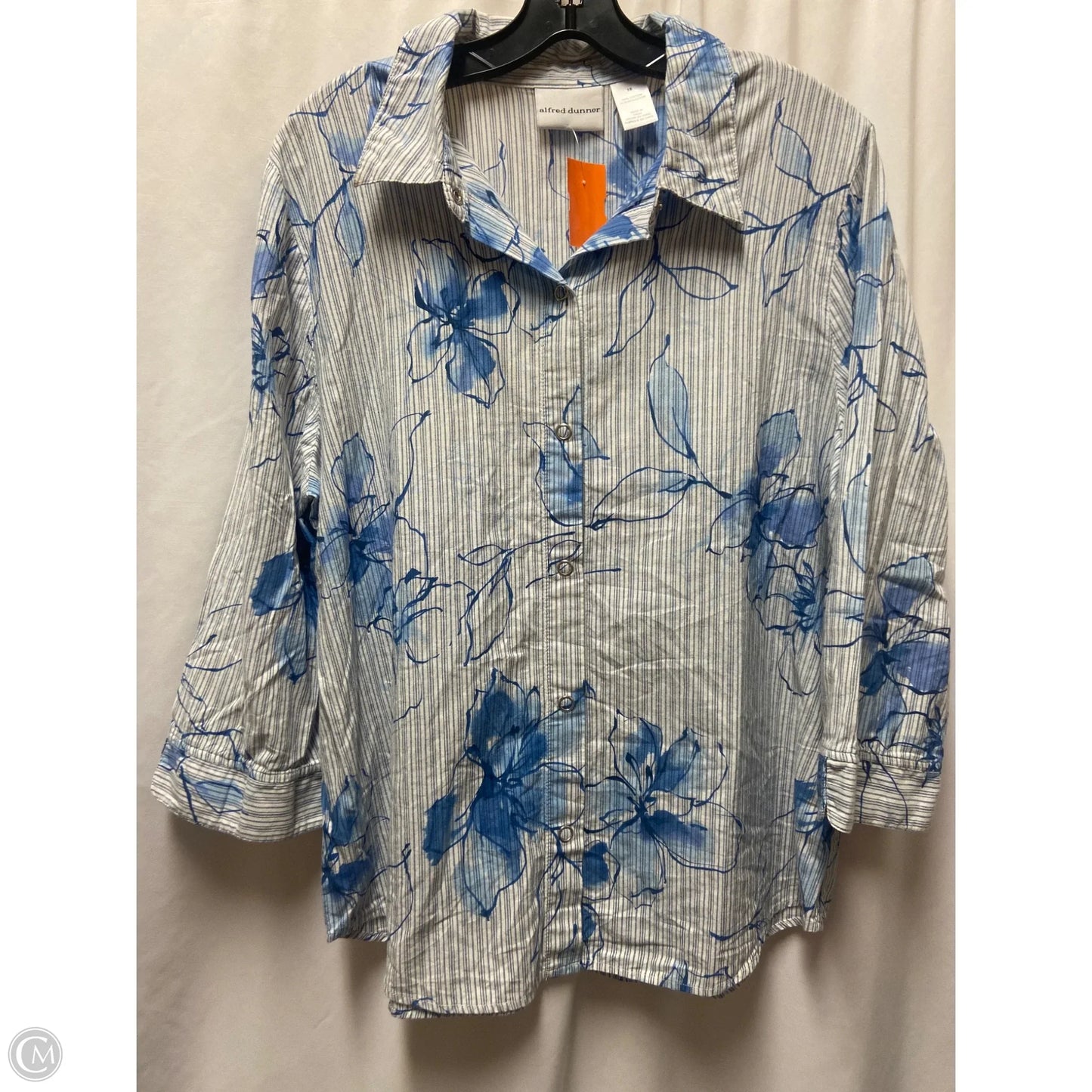 Top Long Sleeve By Alfred Dunner In Blue, Size: 1x