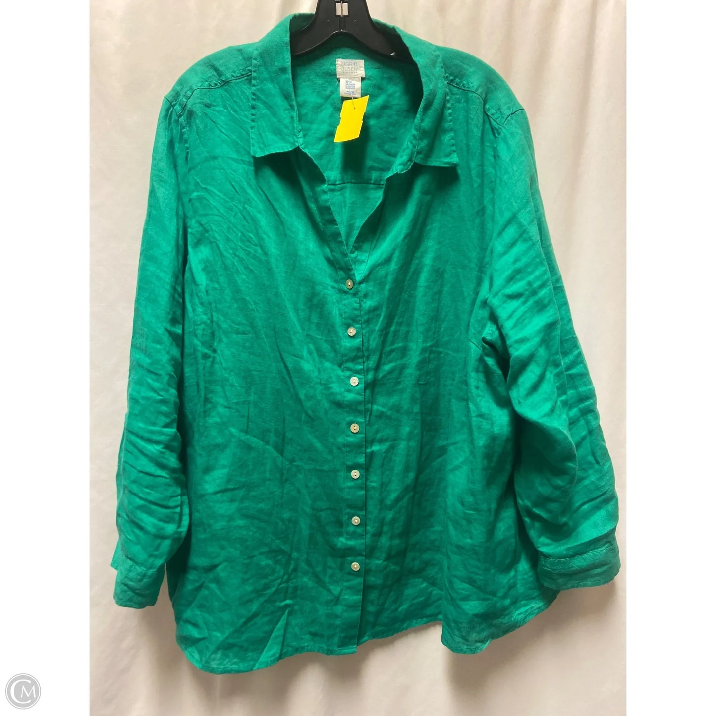Top Long Sleeve By Sigrid Olsen In Green, Size: 3x