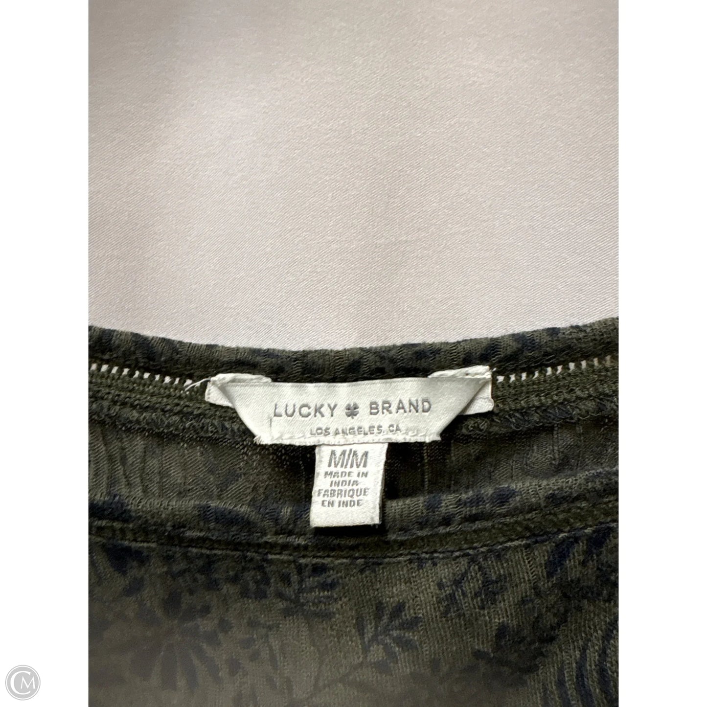 Top Short Sleeve By Lucky Brand In Green, Size: M