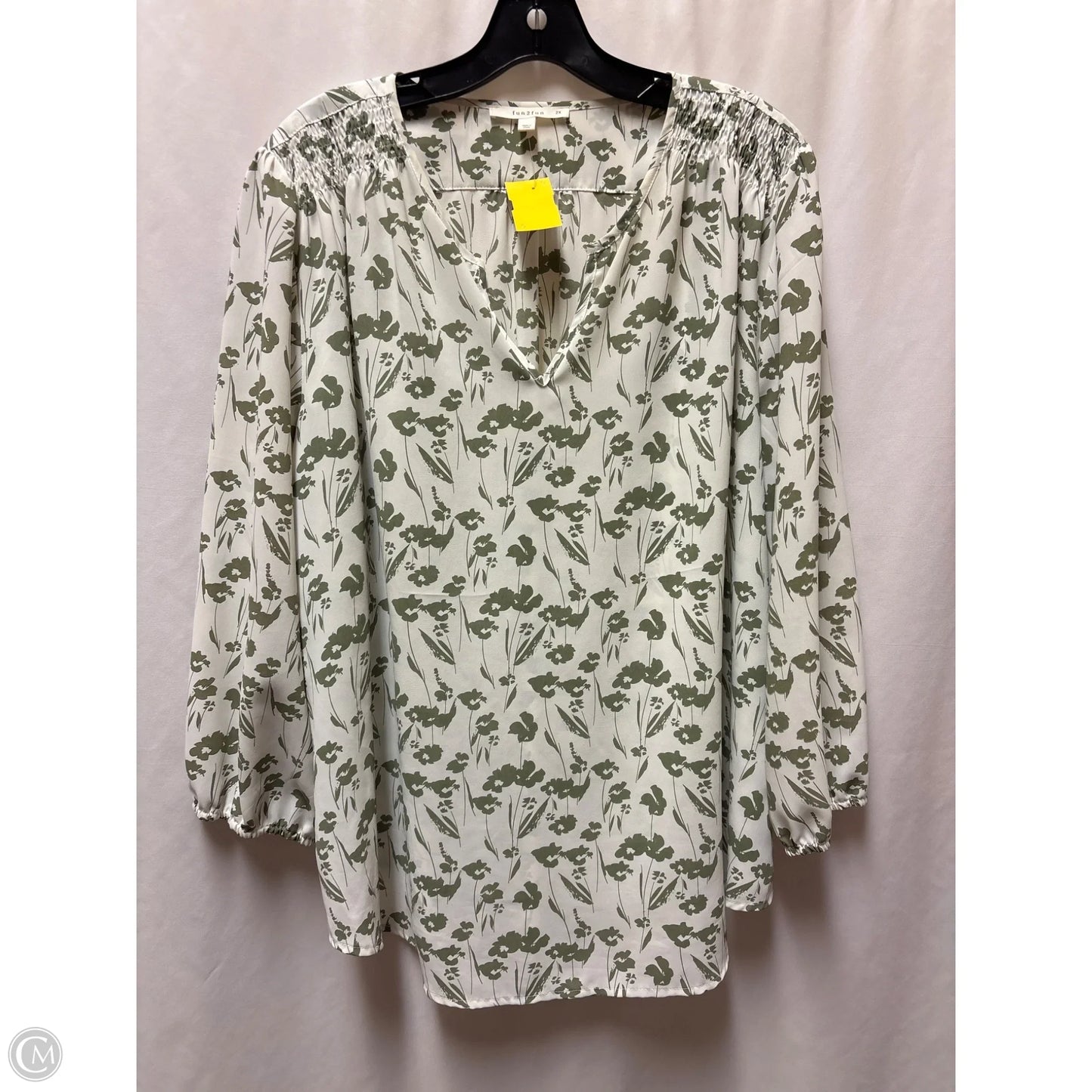 Top Long Sleeve By Clothes Mentor In Green, Size: 2x